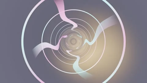 Spiral motion with light and color patterns in a digital design Stock Footage 337411100