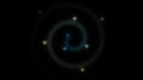 Spiral movement with location markers in dark background Stock Footage 338226473