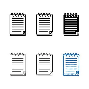 Spiral multistyle notepad list color icon vector Stock Illustration