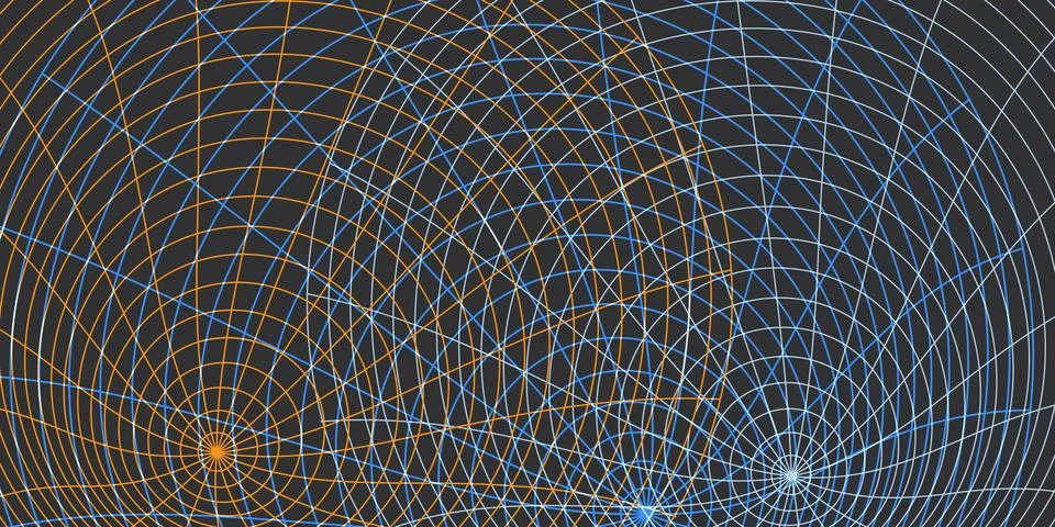Spiral Network Grid: Convergence of Lines and Light. A Complex, Spiraling C.. 스톡 일러스트