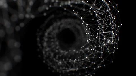 Spiral Network Moving Through Seamless 3d Animation. Lights on Growing Helix Net Stock Footage 248553562