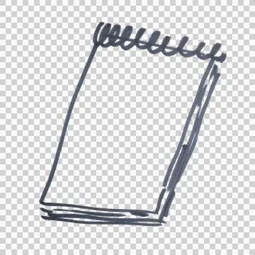 A spiral notebook drawn with a black marker Stock Illustration