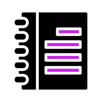 Spiral Notebook Icon. Concept of note taking, lists, and organization. Stock Illustration