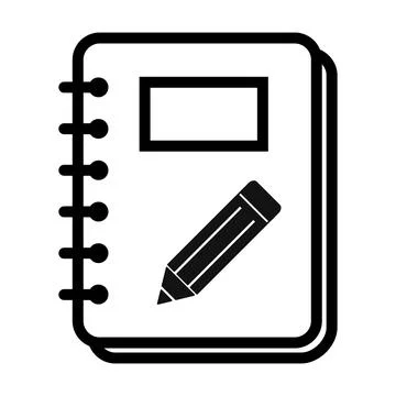 Spiral notebook icon, paper blank page symbol, note web flat vector illustrat Illustrazione stock