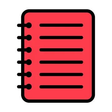 Spiral notebook icon, paper blank page symbol, note web flat vector illustrat Illustrazione stock