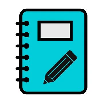 Spiral notebook icon, paper blank page symbol, note web flat vector illustrat Illustrazione stock