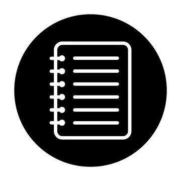 Spiral notebook icon, paper blank page symbol, note web flat vector illustrat Illustrazione stock