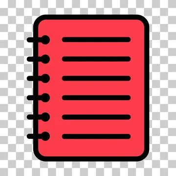 Spiral notebook icon, paper blank page symbol, note web flat vector illustrat Stock Illustration