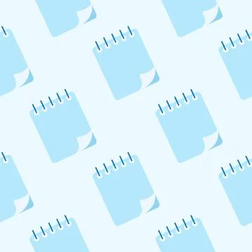 Spiral notebook icon seamless pattern. School notebook backdrop. Stock Illustration