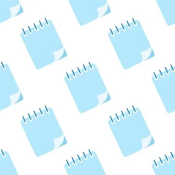 Spiral notebook icon seamless pattern. School notebook backdrop. Stock Illustration