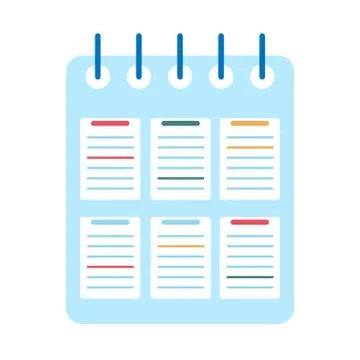 Spiral notebook isolated on white background. School notebook. Diary for busi Stock Illustration