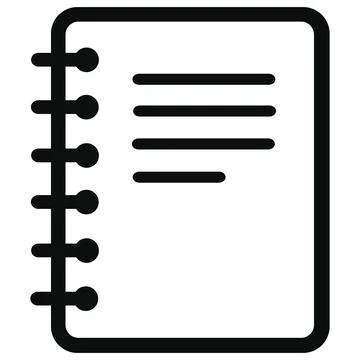 Spiral notebook paper vector glyph icon Stockillustratie