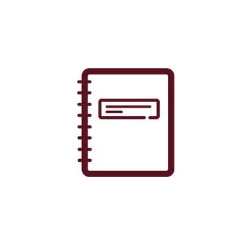 Spiral notebook planner line icon for business and school supplies Stock Illustration
