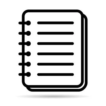 Spiral notebook shadow icon, paper blank page symbol, note web flat vector il Stock Illustration
