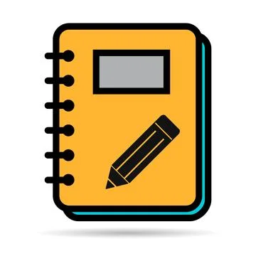 Spiral notebook shadow icon, paper blank page symbol, note web flat vector il Stock Illustration