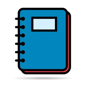 Spiral notebook shadow icon, paper blank page symbol, note web flat vector il Illustrazione stock