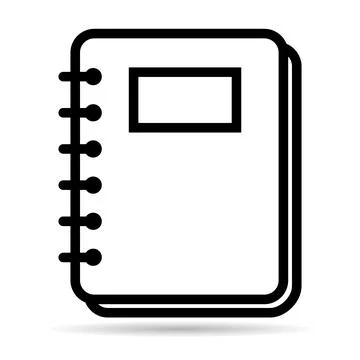 Spiral notebook shadow icon, paper blank page symbol, note web flat vector il Stock Illustration