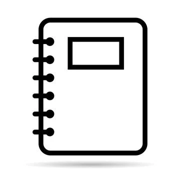 Spiral notebook shadow icon, paper blank page symbol, note web flat vector il Illustrazione stock