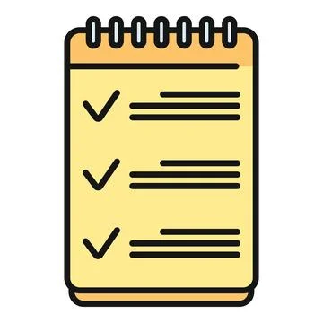 Spiral notebook showing a checklist with completed tasks Stock Illustration