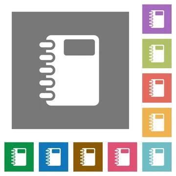 Spiral notebook square flat icons 스톡 일러스트