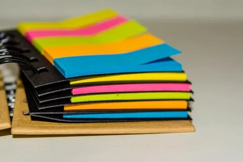 Spiral notebook of sticky notes on isolate white background. Foto stock