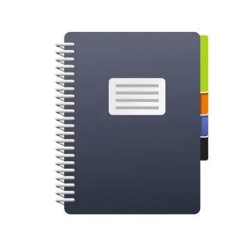 Spiral notebook with tabs - journal or book icon Stock Illustration