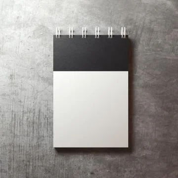 Spiral notepad with black cover. 3d rendering Stock Illustration