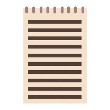 Spiral Notepad With Horizontal Lines Icon Stock Illustration