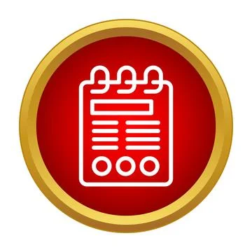 Spiral notepad icon creating a red calendar reminder Stock Illustration