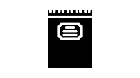 Spiral notepad list glyph icon animation Stock Footage 326742280