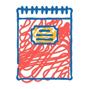 Spiral notepad list icon doodle illustration 스톡 일러스트