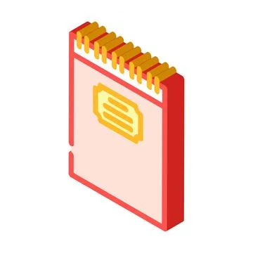 Spiral notepad list isometric icon vector illustration Stock Illustration