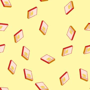 Spiral notepad list isometric icon seamless pattern 库存插图