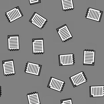 Spiral notepad list vector seamless pattern Stock Illustration