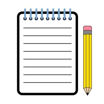Spiral Notepad with Pencil Vector Illustration Stock Illustration