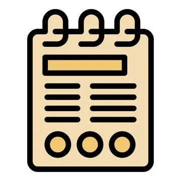 Spiral notepad representing efficient note taking and organized planning Stock Illustration