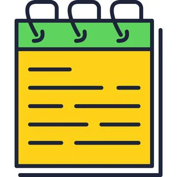 Spiral notepad vector icon isolated on white Stock Illustration