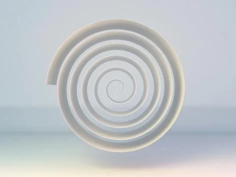 Spiral object with soft shadow under colorful illumination Stock Illustration