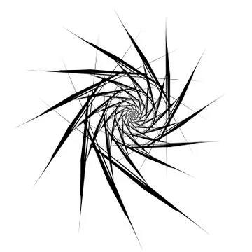 Spiral object on a white background. Arrows, rays, rotation Stock Illustration