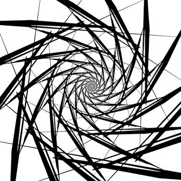 Spiral object on a white background. Arrows, rays, rotation Stock Illustration