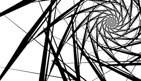 Spiral object on a white background. Arrows, rays, rotation Stock Illustration