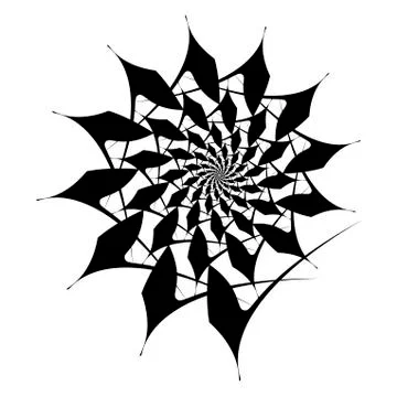 Spiral object on a white background. Arrows, rays, rotation Stock Illustration