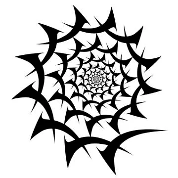 Spiral object on a white background. Arrows, rays, rotation Illustrazione stock