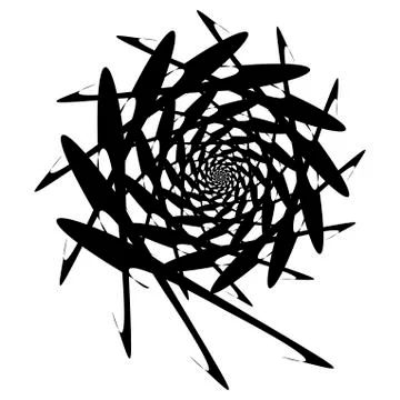 Spiral object on a white background. Arrows, rays, rotation Stock Illustration