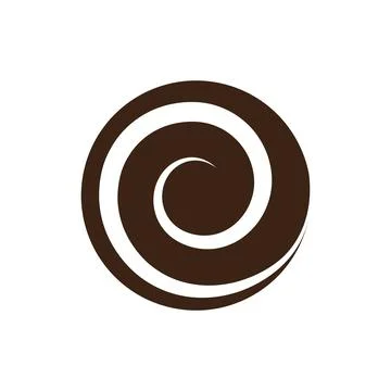 Spiral over coffee shape. Vector drawing Stock Illustration