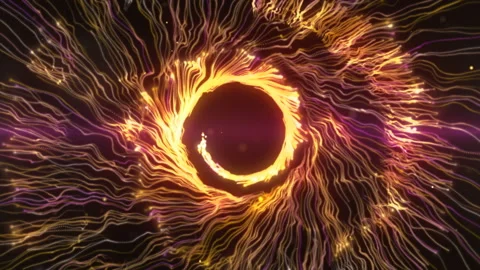 Spiral Particles Light Streaks in a 3D animation Stock Footage 233723402