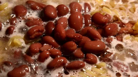 Spiral pasta with red beans Stock Footage 314582476