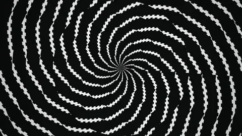 Spiral pattern with alternating black and white lines in Stock Footage 339356349