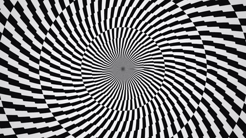 Spiral pattern with alternating black and white stripes Stock Footage 339437166