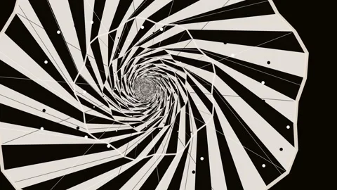 Spiral pattern with black and white stripes creating a vortex effect Stock Footage 336995070